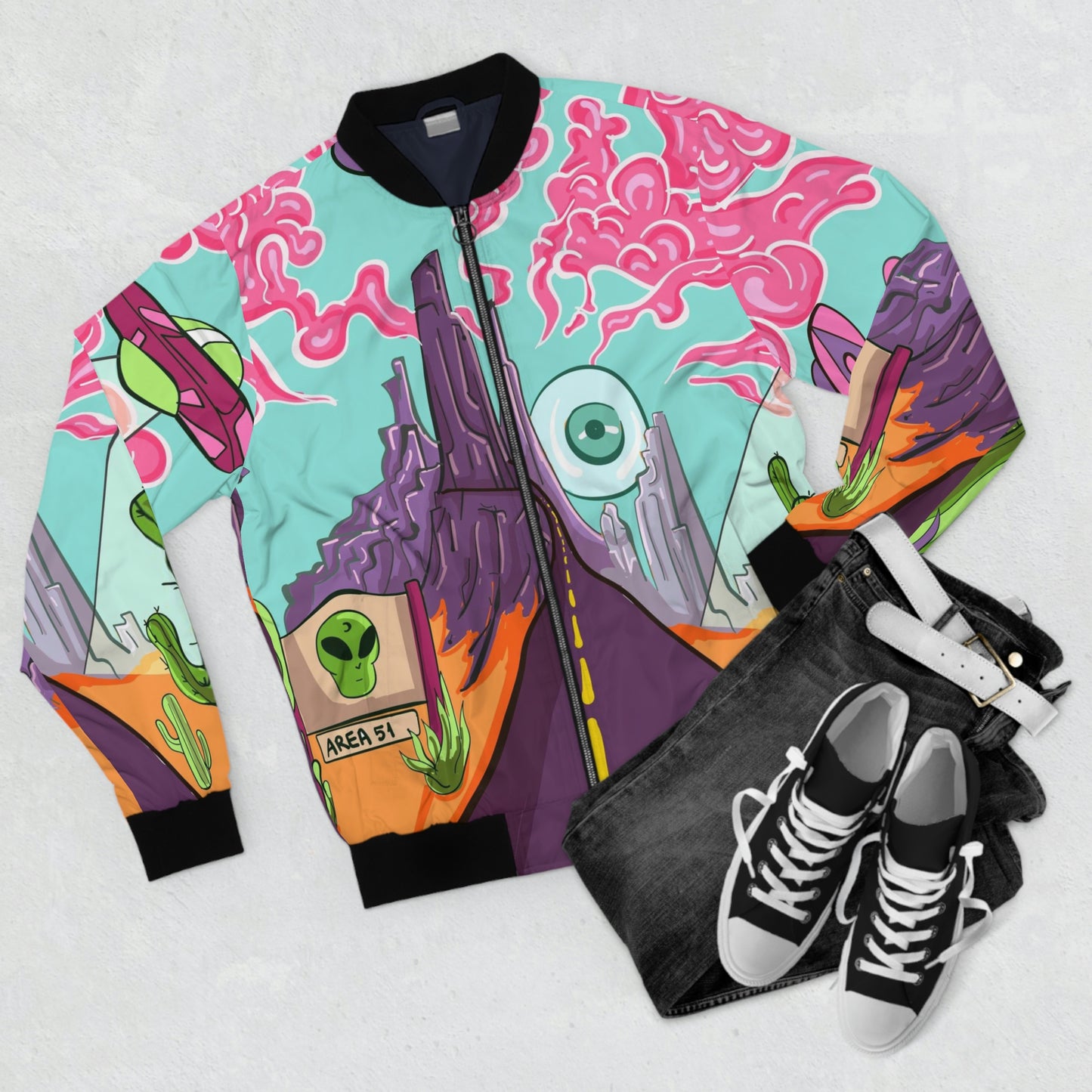 Trippy Alien - Men's AOP Bomber Jacket