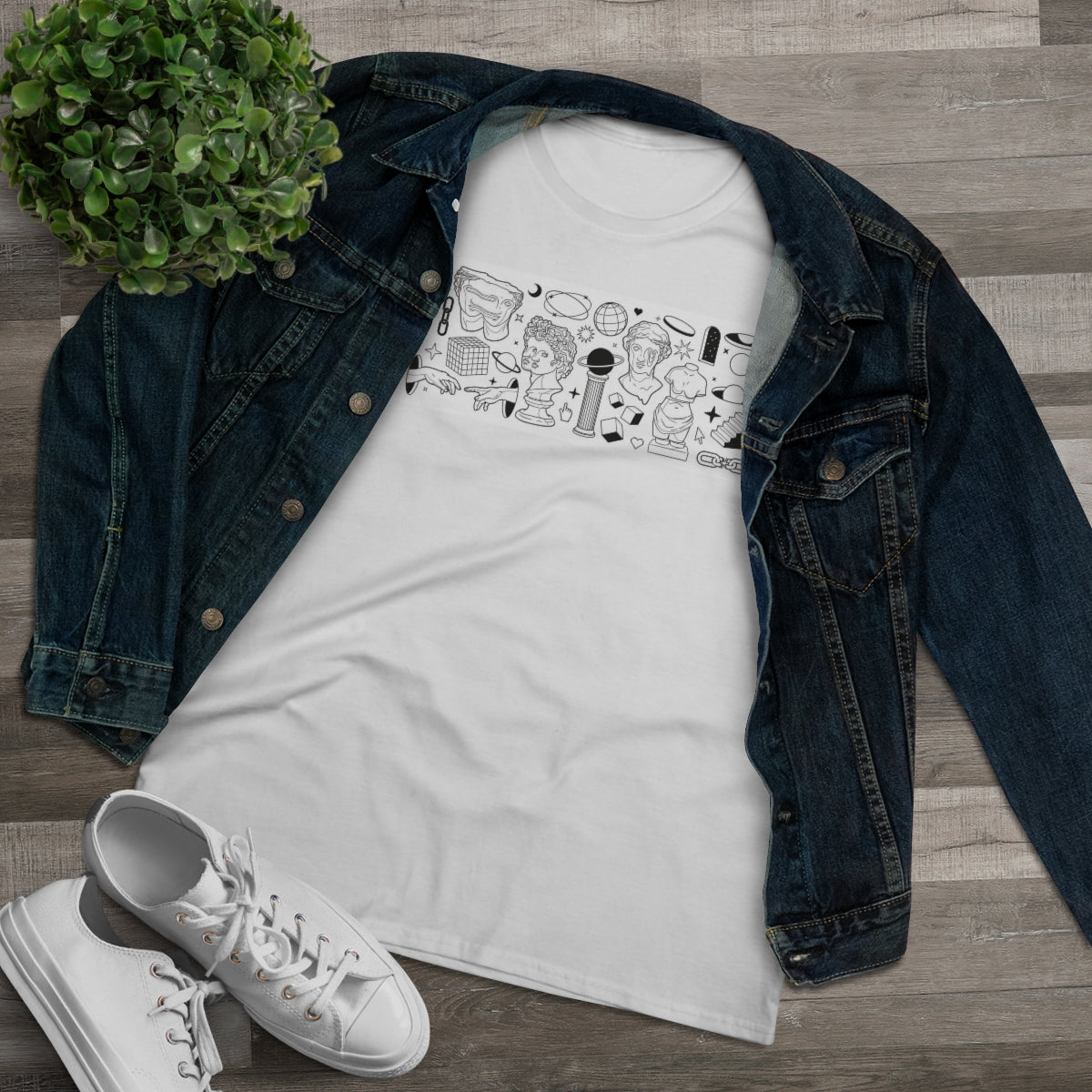 Greek Sculptures | Women's Premium Cotton Tee - Front Print