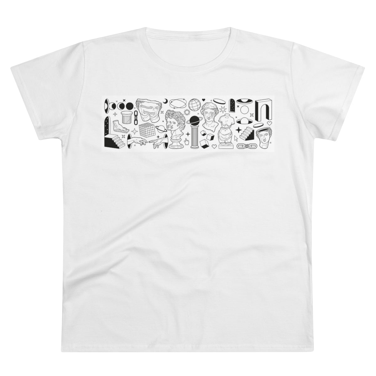 Greek Sculptures | Women's Premium Cotton Tee - Front Print