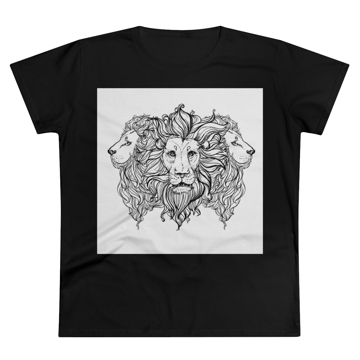 Hand drawn lion | Women's Premium Cotton Tee - Front Print