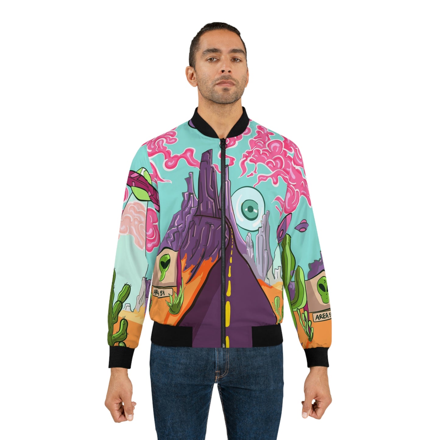 Trippy Alien - Men's AOP Bomber Jacket