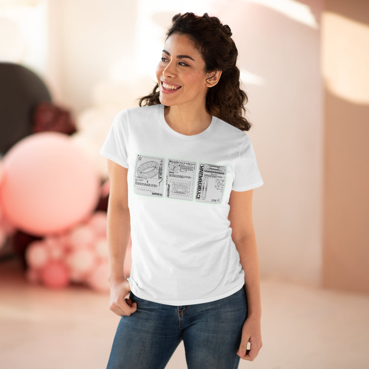 Modern Abstract Posters | Women's Premium Cotton Tee - Front Print