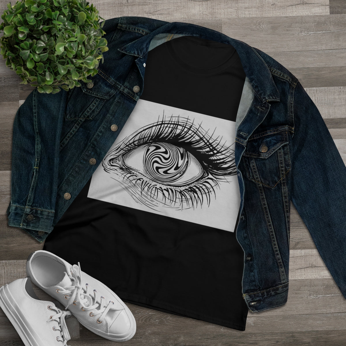 Hypnotising eye | Women's Premium Cotton Tee - Front Print