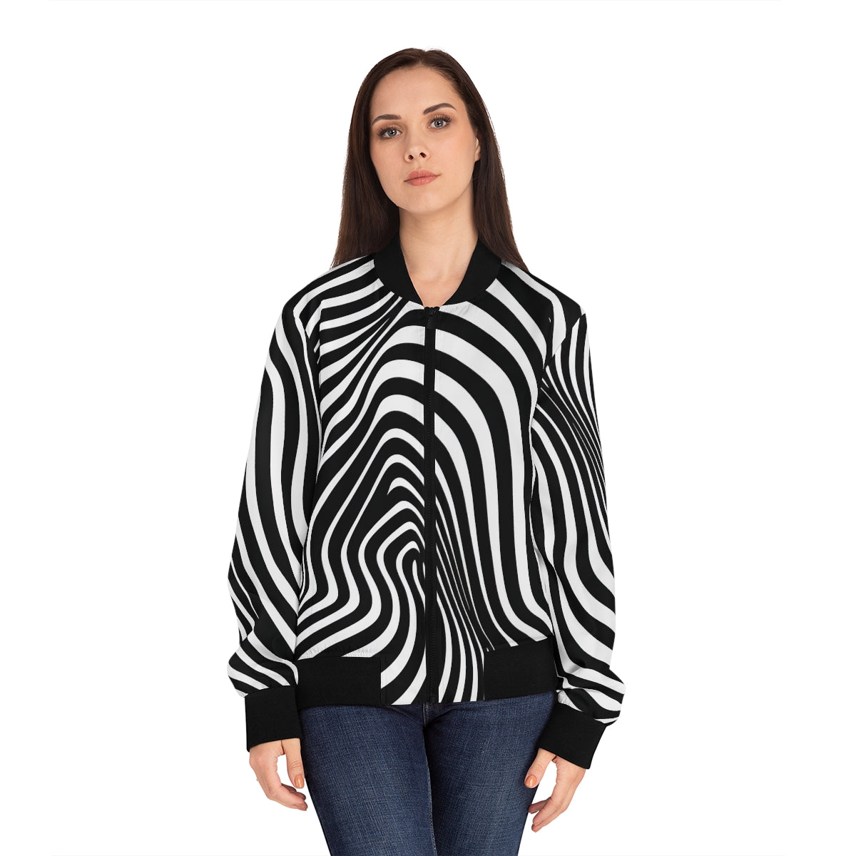 Trippy Wavy - Women's Bomber Jacket (AOP)
