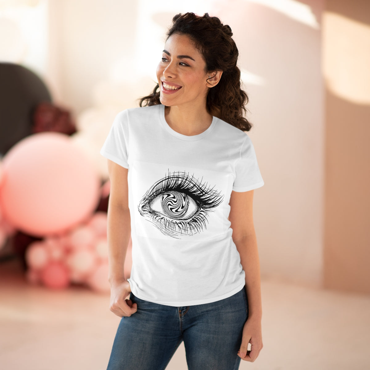 Hypnotising eye | Women's Premium Cotton Tee - Front Print