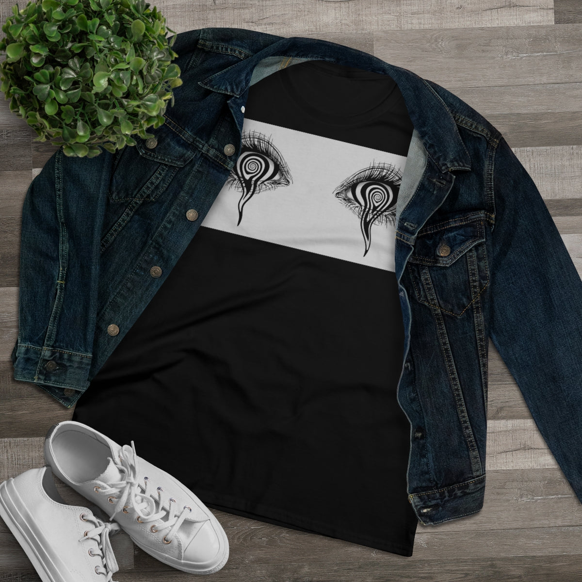 Trippy Eyes | Women's Premium Cotton Tee - Front Print
