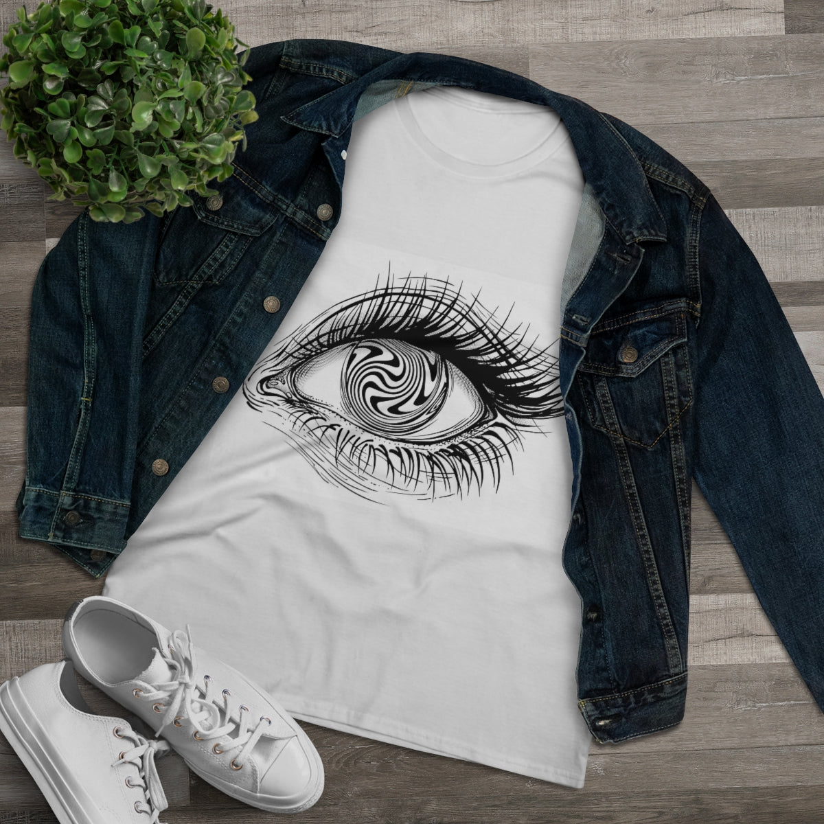 Hypnotising eye | Women's Premium Cotton Tee - Front Print