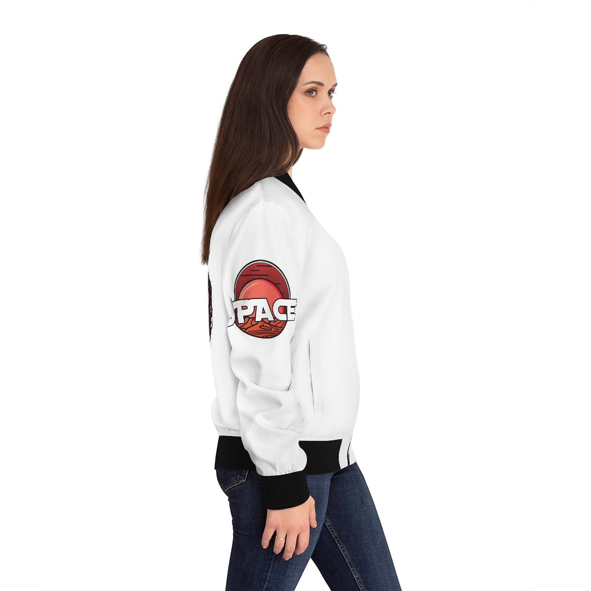 Space Surf Cosmic Vibes - Mars - Women's Bomber Jacket (AOP)