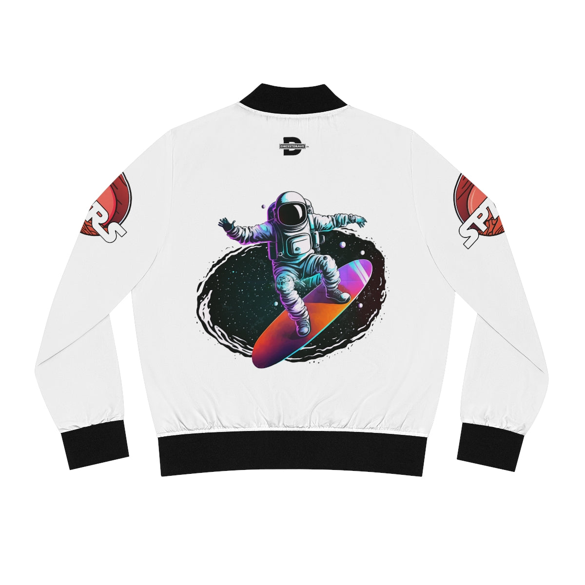 Space Surf Cosmic Vibes - Mars - Women's Bomber Jacket (AOP)