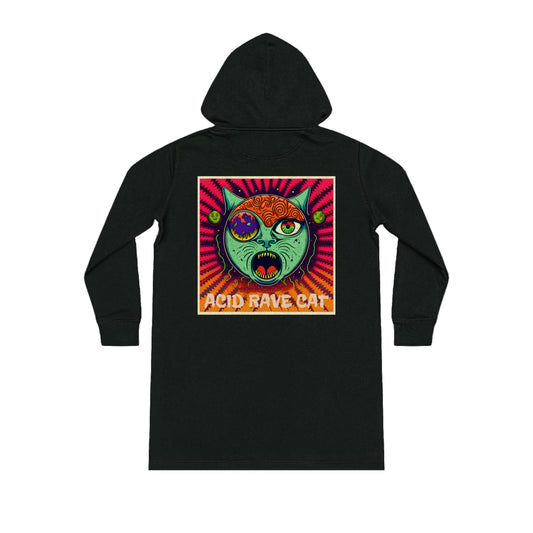 Acid Rave Cat | Streeter Hoodie Dress