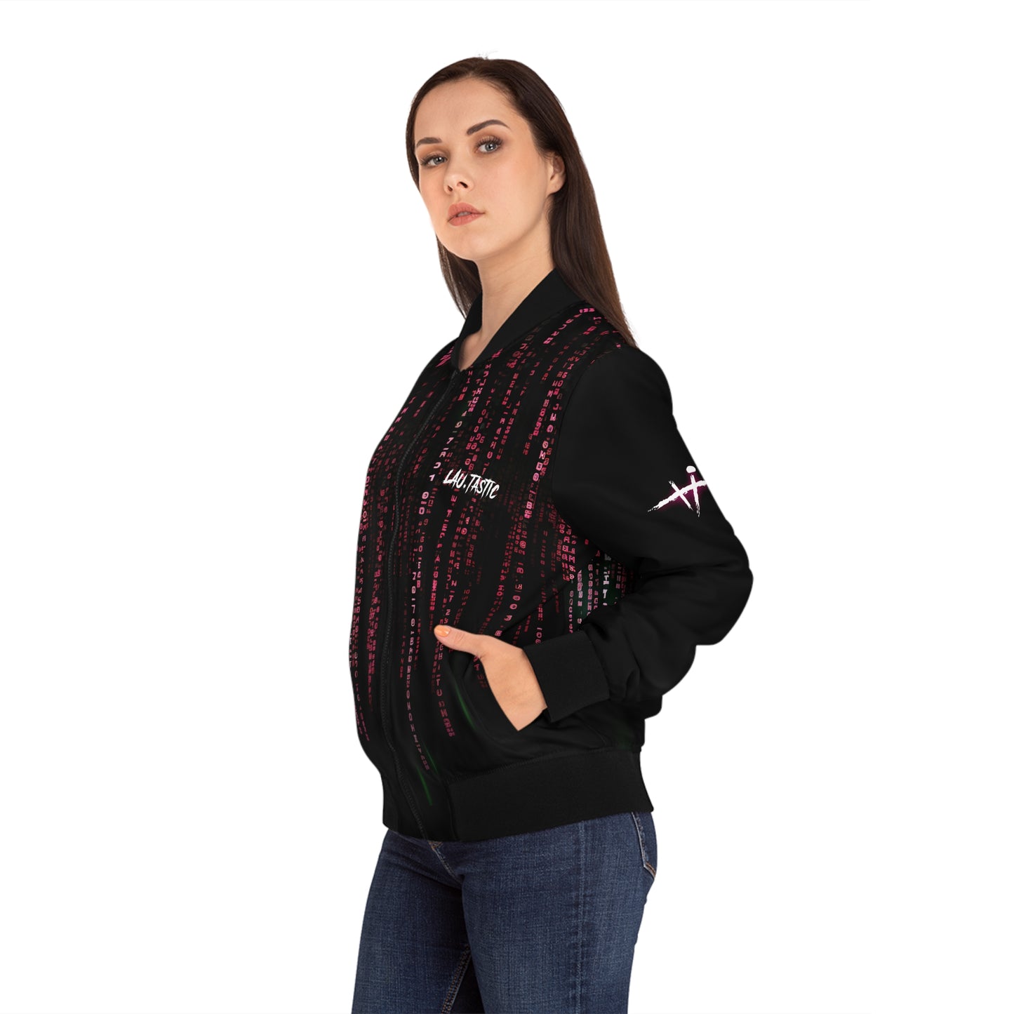 LAU.TASTIC | Matrix Pink & Pirate Head - Women's Bomber Jacket
