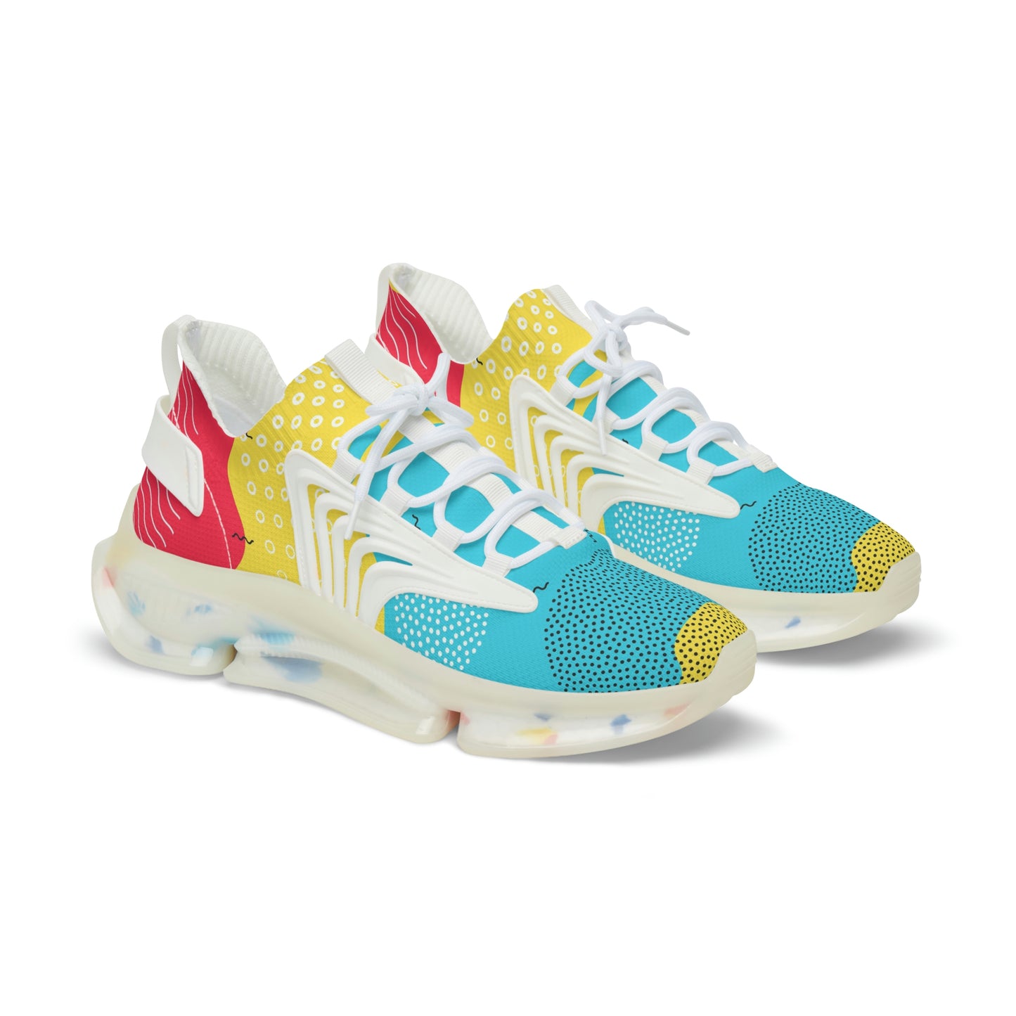 Red / Yellow / Blue - Men's Mesh Sports Sneakers