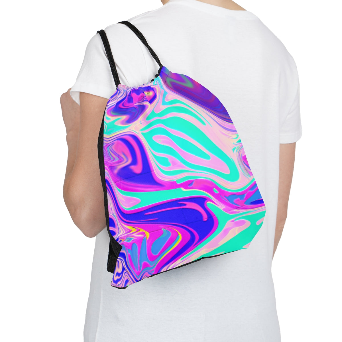 Iridescent Marble Purple & Blue | Drawstring Bag