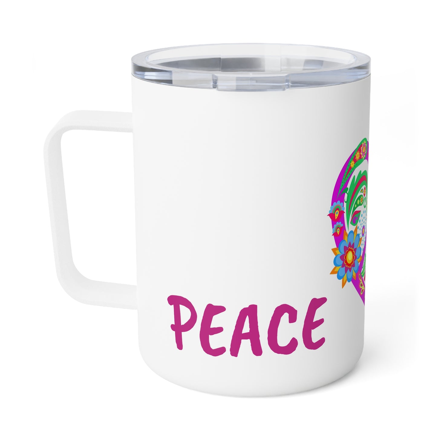 Peace Love Heart | Insulated Coffee Mug, 10oz
