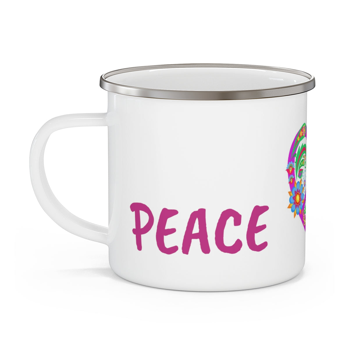 Peace Love | Enamel Reusable Camping Mug Festival - Dresstorave