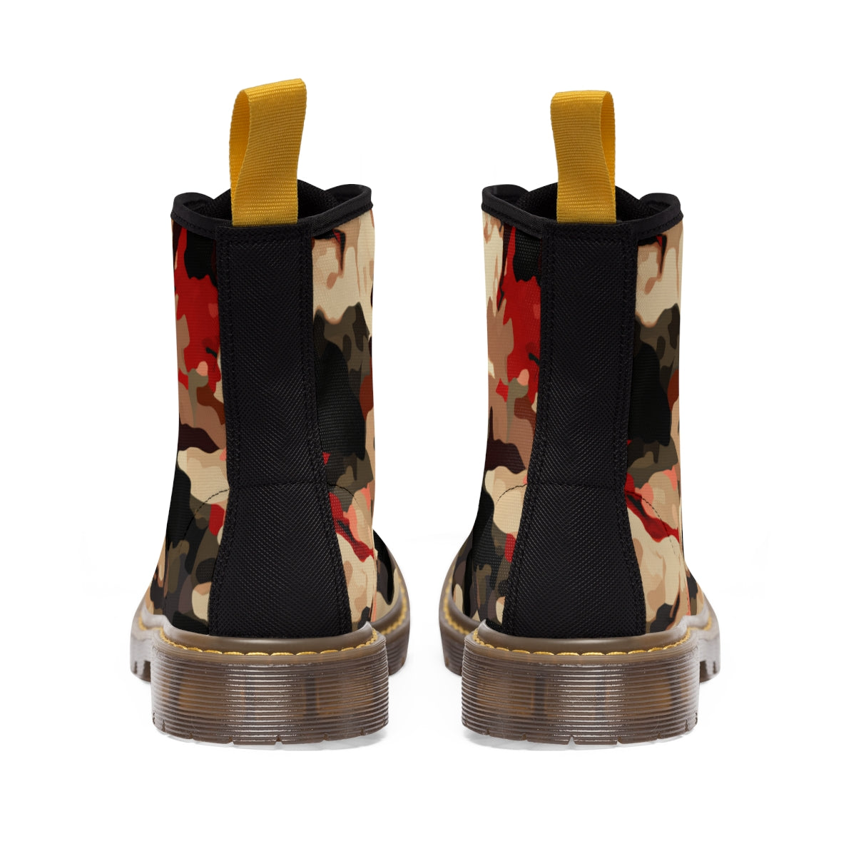 Beige Camouflage Design - Men's Canvas Boots
