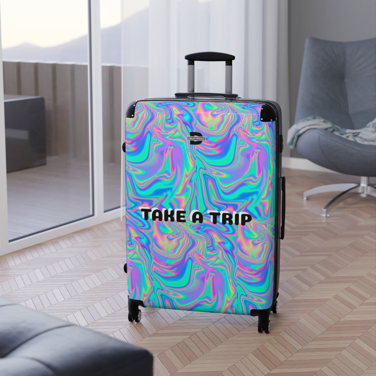 Iridescent Marble Take a Trip | Suitcases