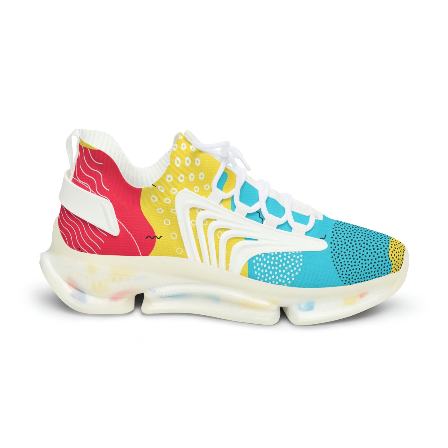 Red / Yellow / Blue - Men's Mesh Sports Sneakers