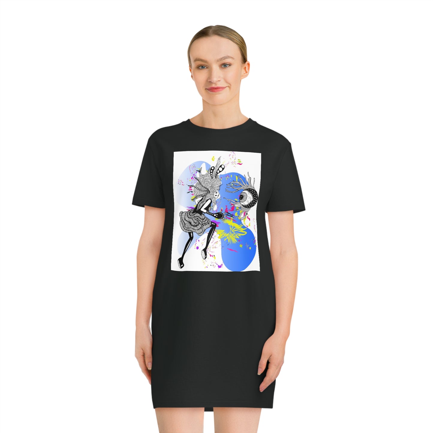 Psychedelic Eye Color | Spinner T-Shirt Dress