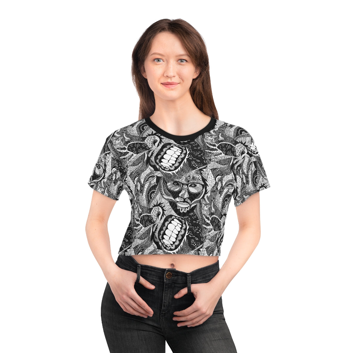 Zombie Grunge - All Over Print Crop T-Shirt - Dresstorave