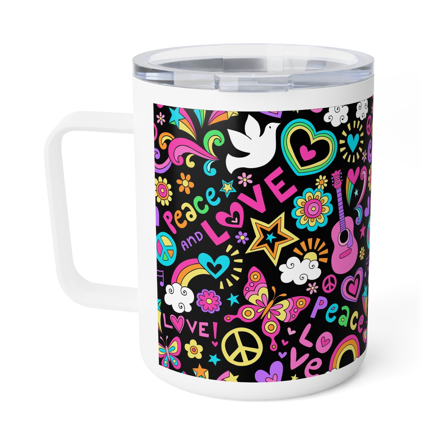 Peace Love Print | Insulated Coffee Mug, 10oz