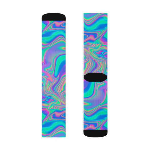 Iridescent Marbled Holographic | Socks