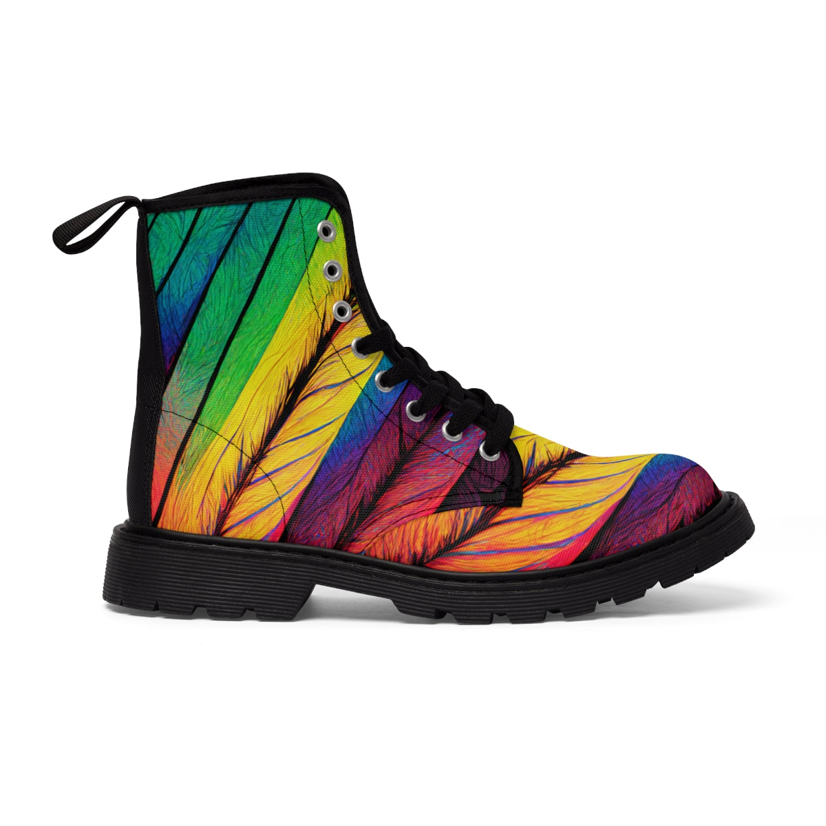 Pride Feather Motif - Men's Canvas Boots