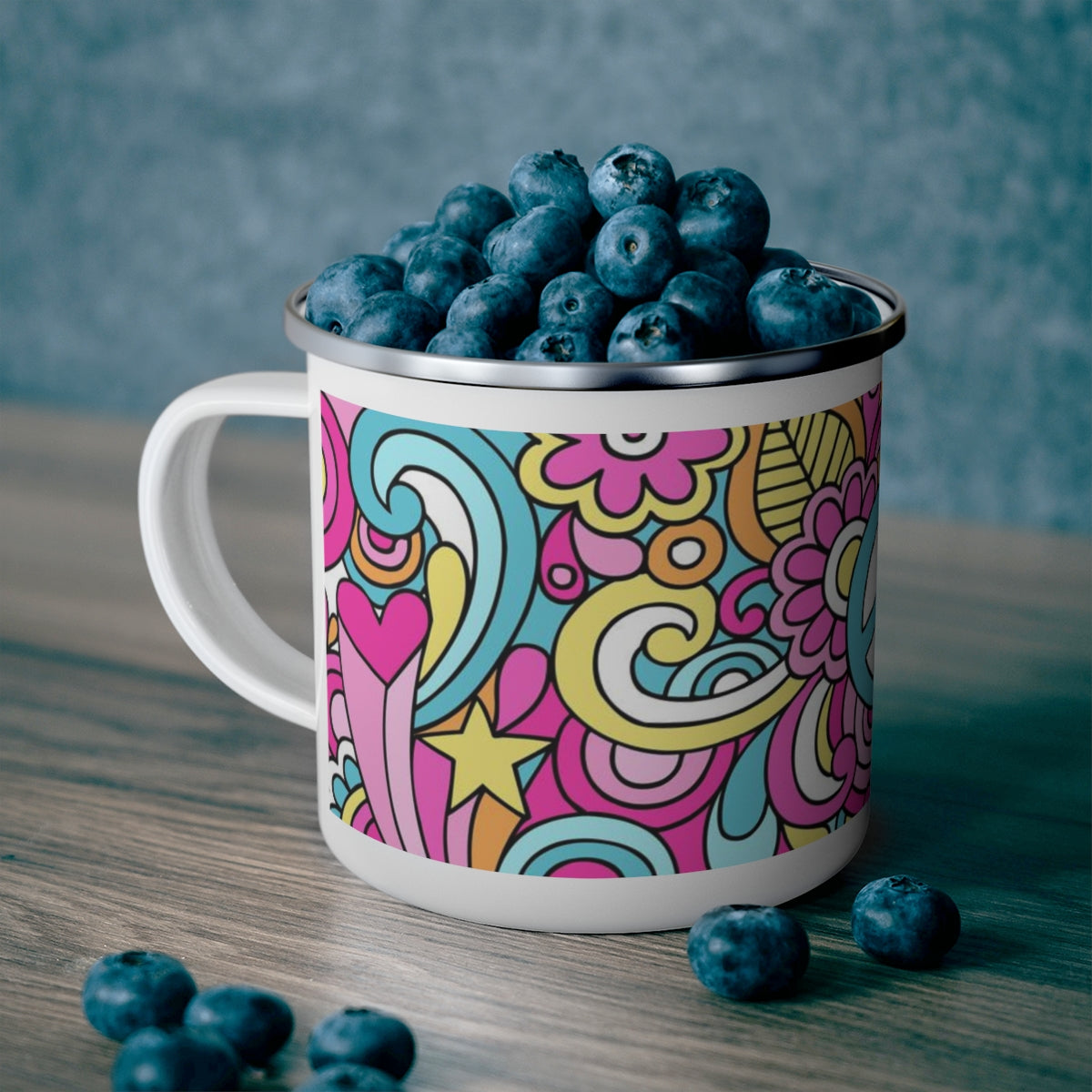 Flower Power | Enamel Reusable Camping Mug Festival - Dresstorave