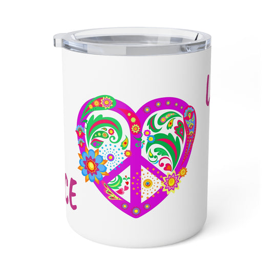 Peace Love Heart | Insulated Coffee Mug, 10oz