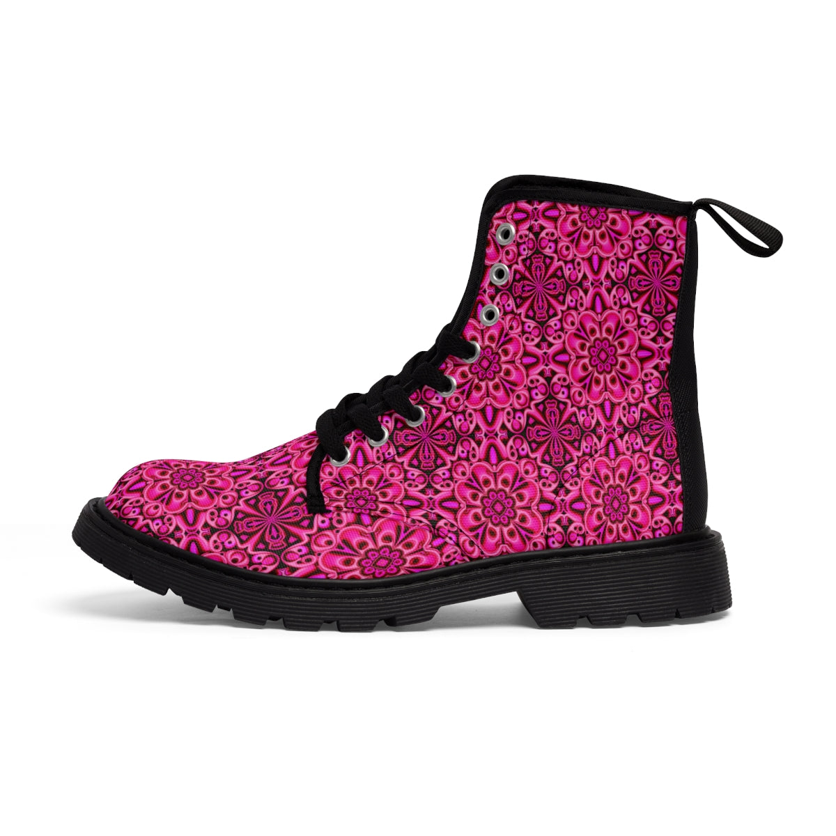 Pink Geometry | Women's Canvas Boots