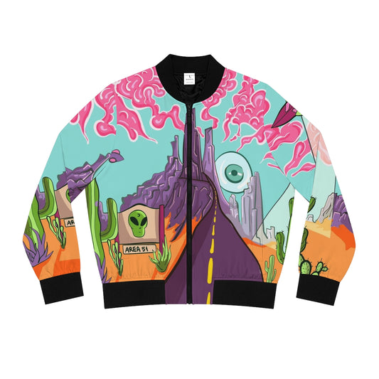 Trippy Alien - Women's Bomber Jacket (AOP)