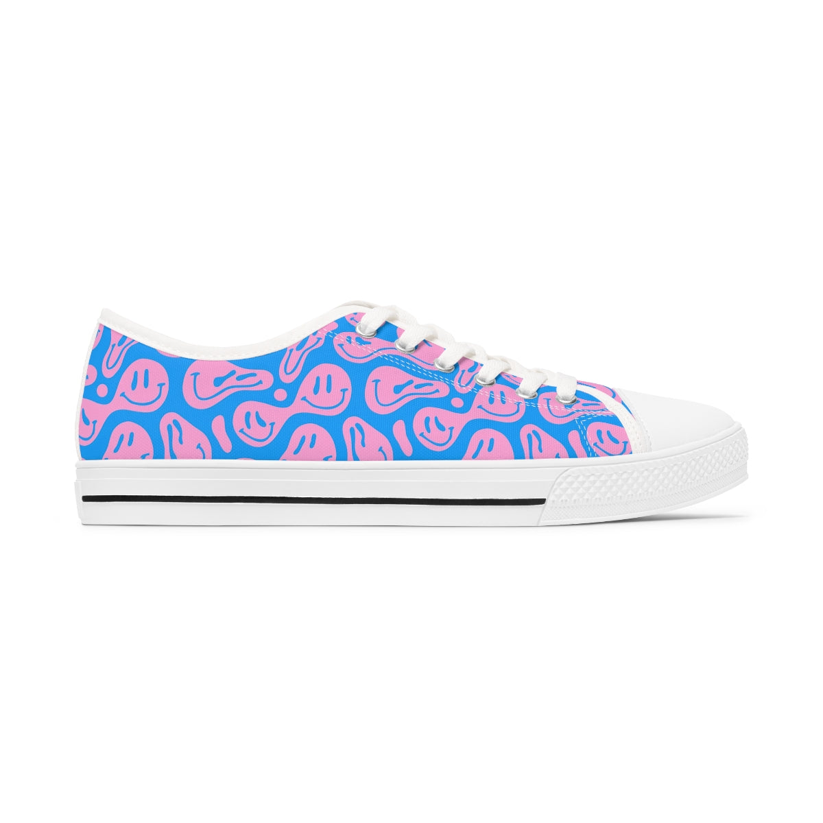 Melting Acid Faces  - Women's Low Top Sneakers ( Black or White Sole )