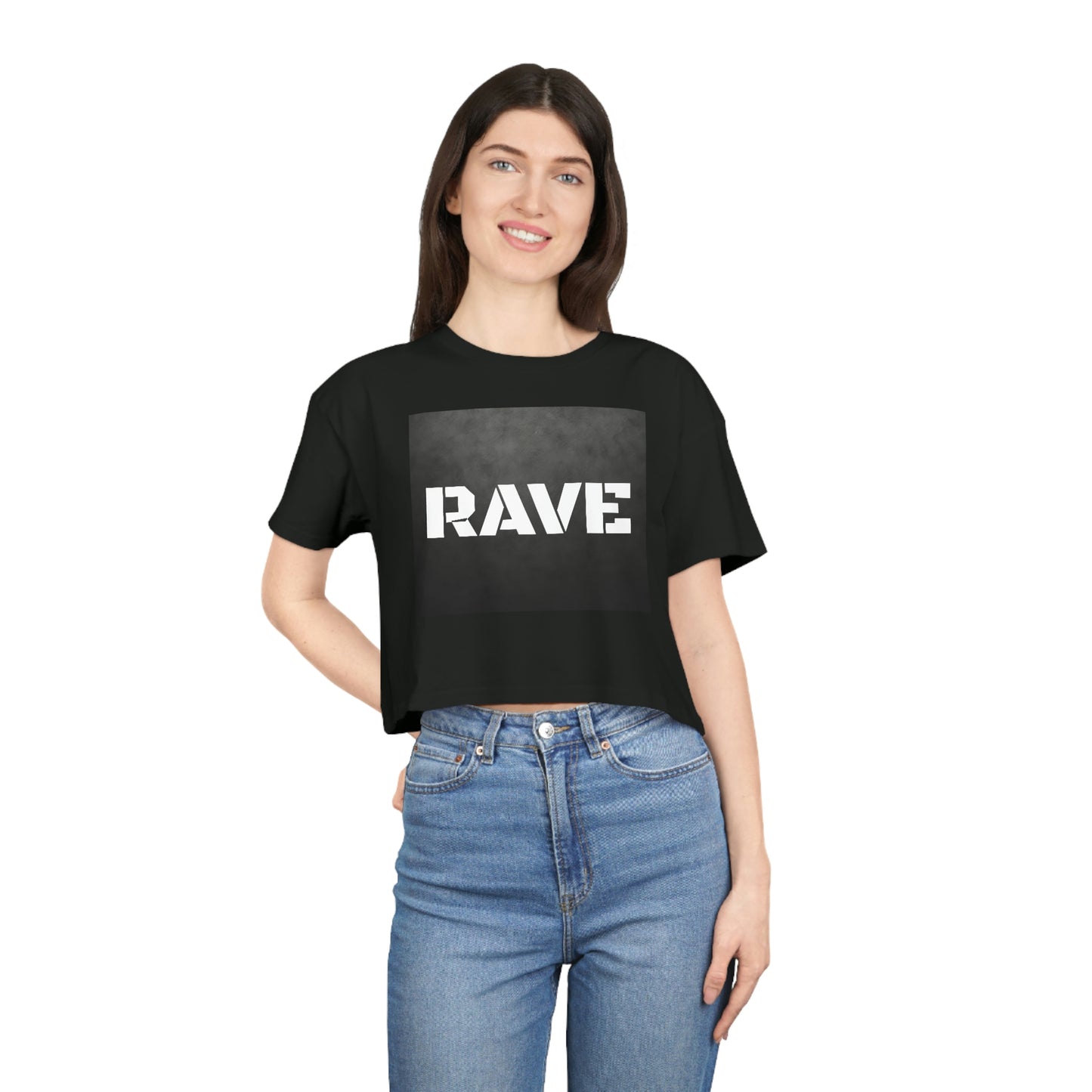 ALDANYA - RAVE | Women's Crop T-Shirt - Front Print