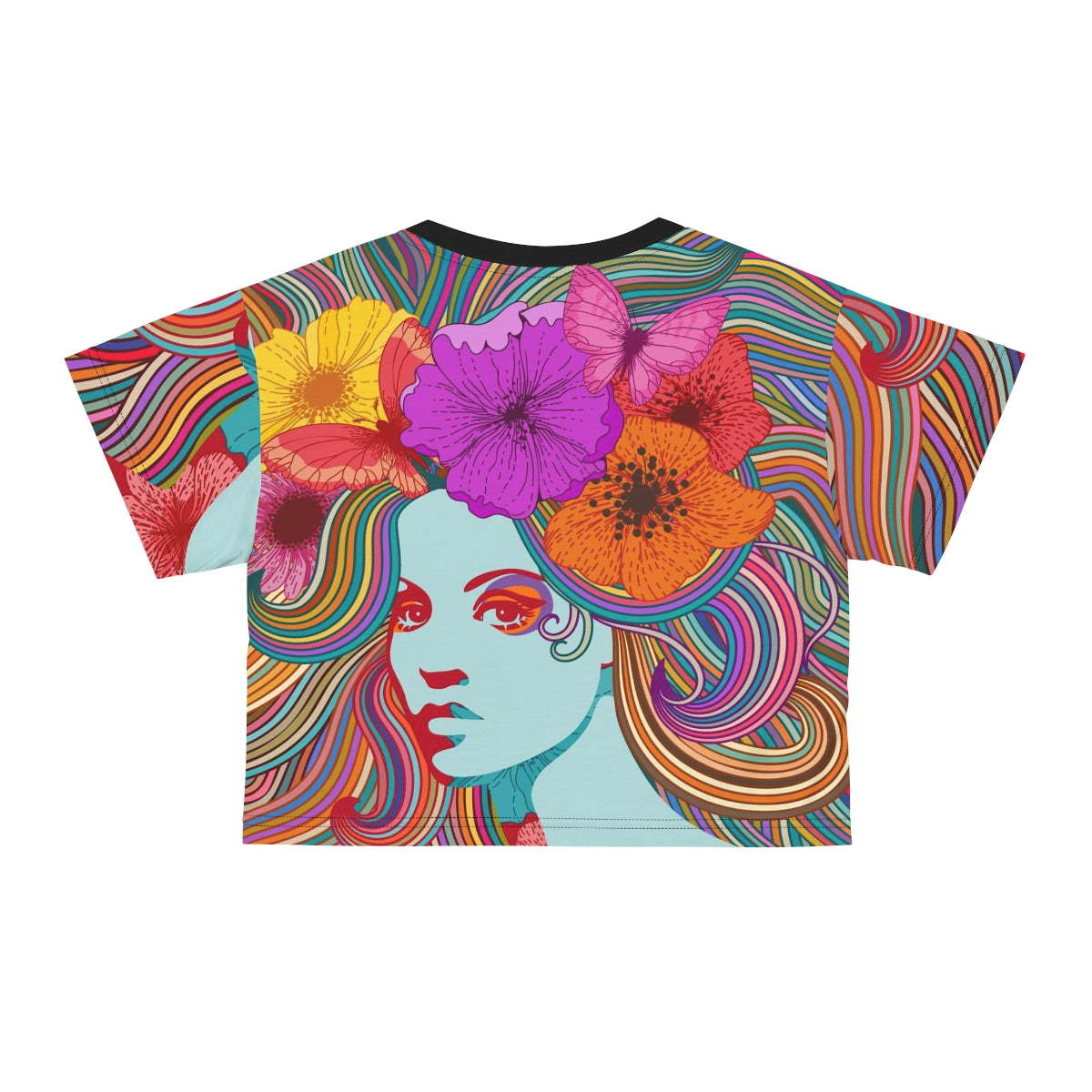 Hippie Portrait - All Over Print Crop T-Shirt - Dresstorave