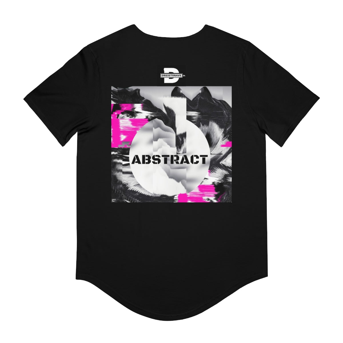 Abstract - Back Print | Men's Jersey Curved Hem T-Shirt - Dresstorave