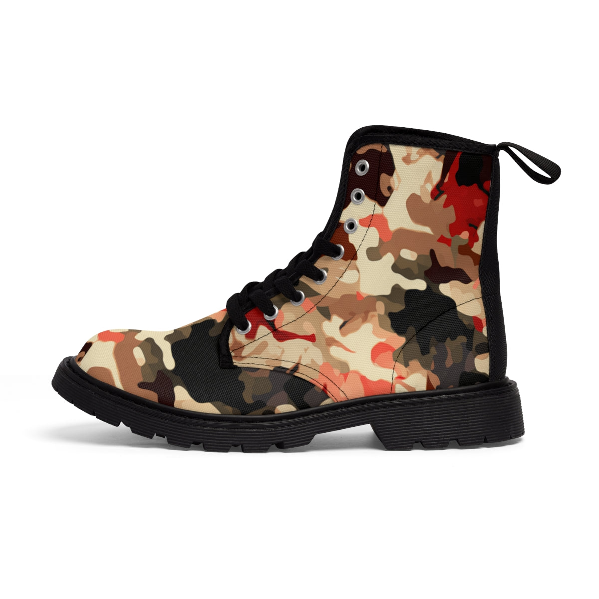 Beige Camouflage Design - Men's Canvas Boots