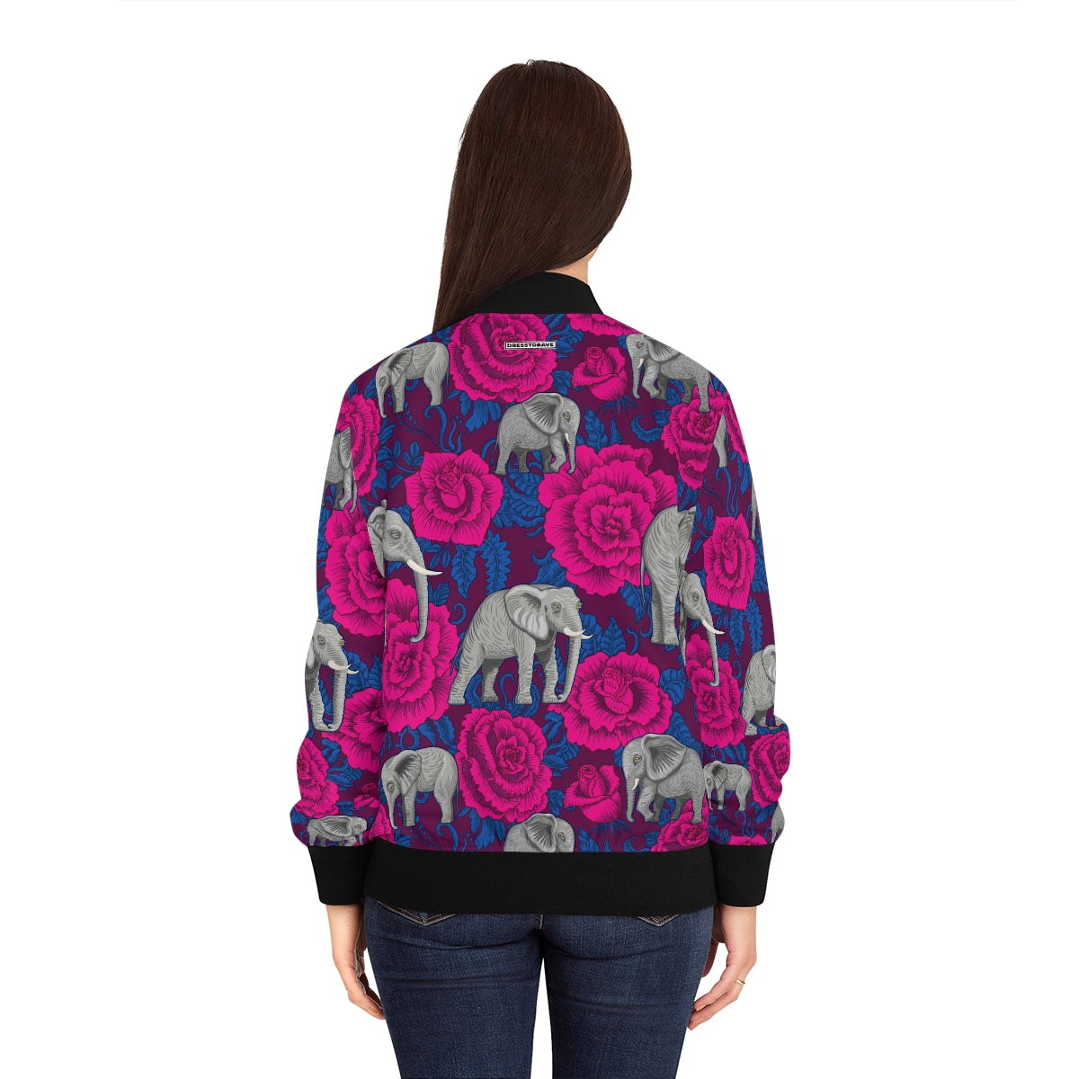 Elephants n Roses  - Women's Bomber Jacket (AOP)