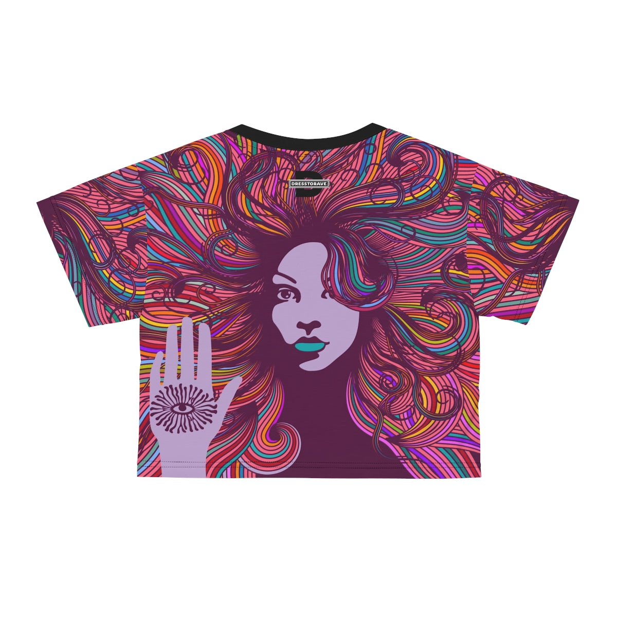 Psy Woman - All Over Print Crop T-Shirt - Dresstorave
