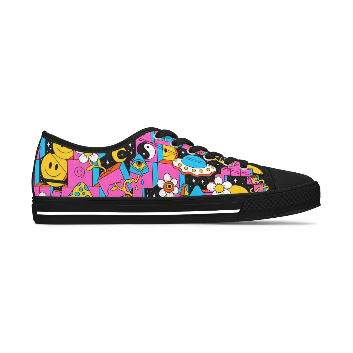 Acid Pink - Women's Low Top Sneakers ( Black or White Sole )