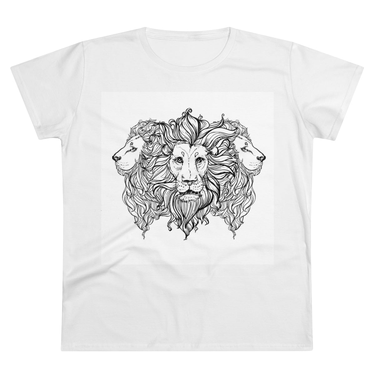 Hand drawn lion | Women's Premium Cotton Tee - Front Print