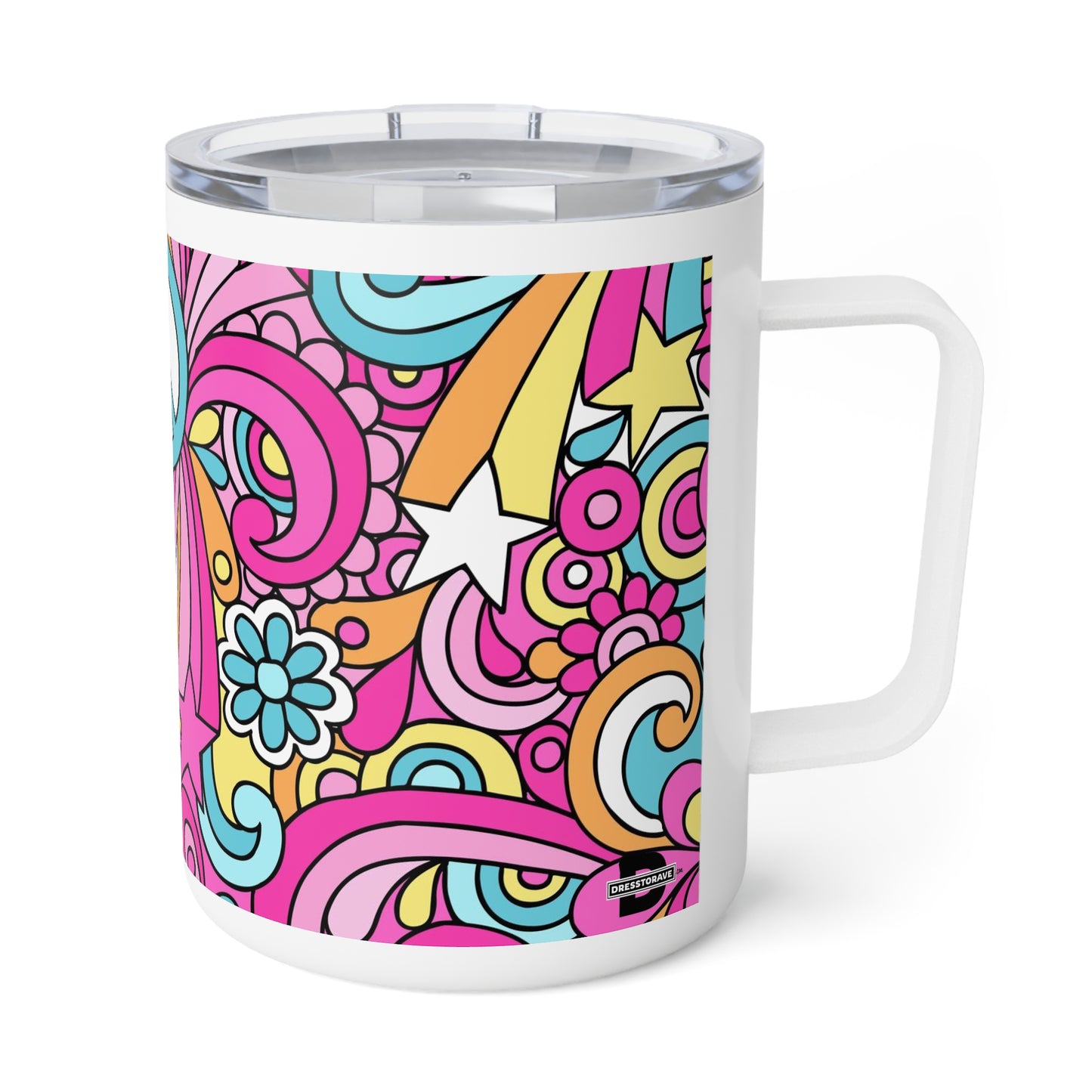 Flower Power Print | Insulated Coffee Mug, 10oz