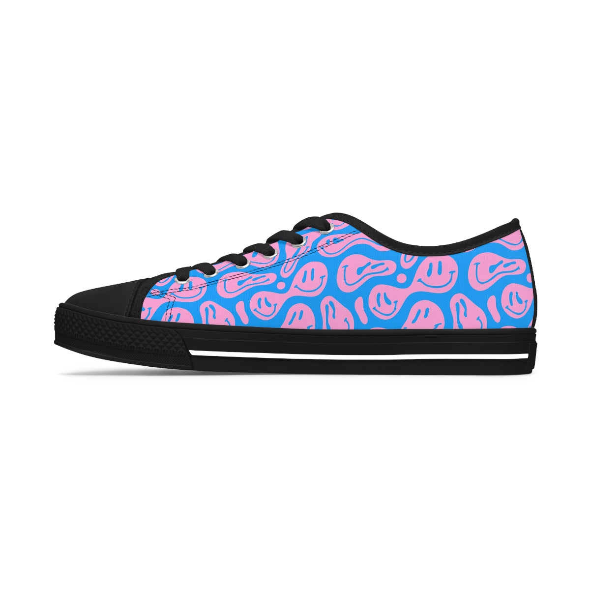 Melting Acid Faces  - Women's Low Top Sneakers ( Black or White Sole )