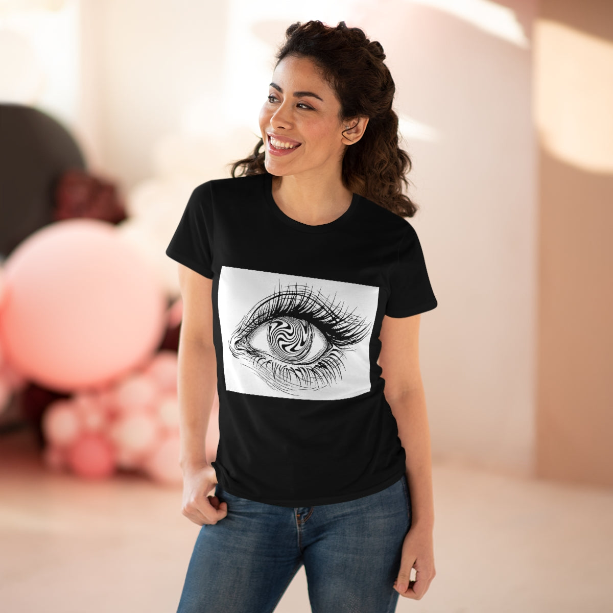 Hypnotising eye | Women's Premium Cotton Tee - Front Print