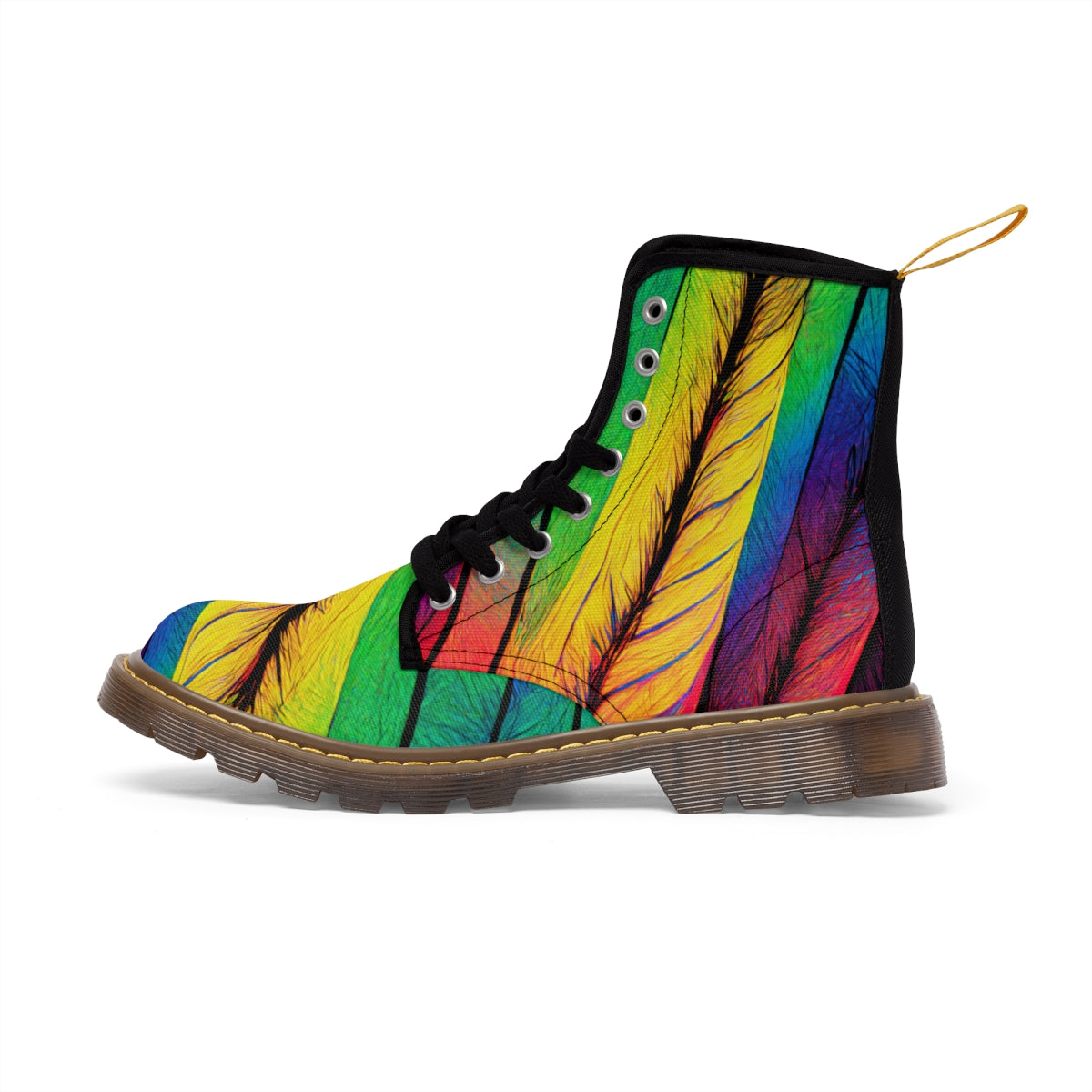 Pride Feather Motif - Men's Canvas Boots