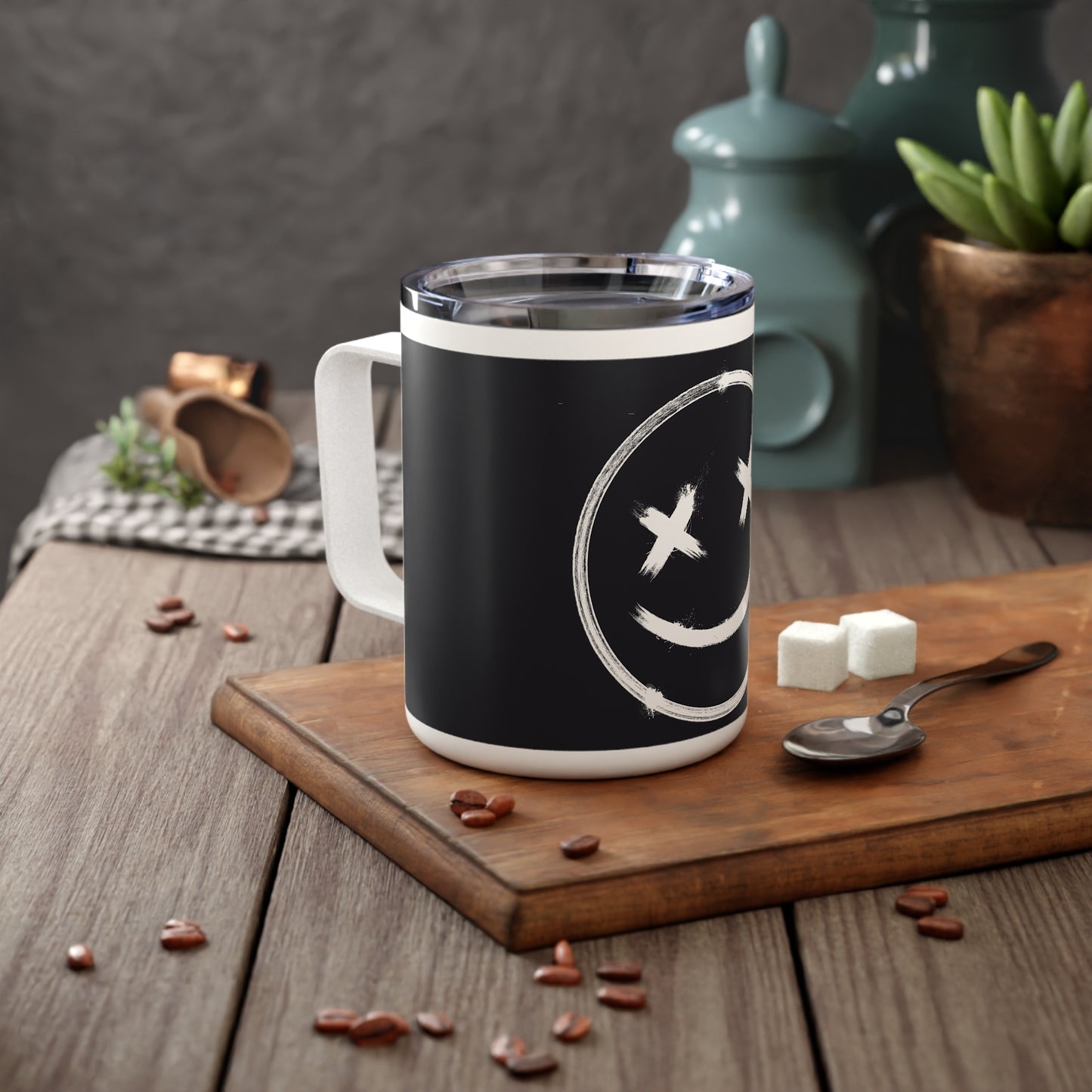 Grunge Smiley | Insulated Coffee Mug, 10oz