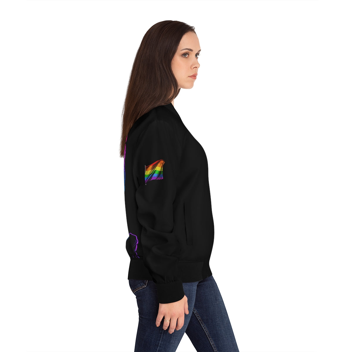Pride Woman / Flag Design - Women's Bomber Jacket (AOP)