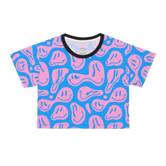 Melting Acid Faces - All Over Print Crop T-Shirt - Dresstorave