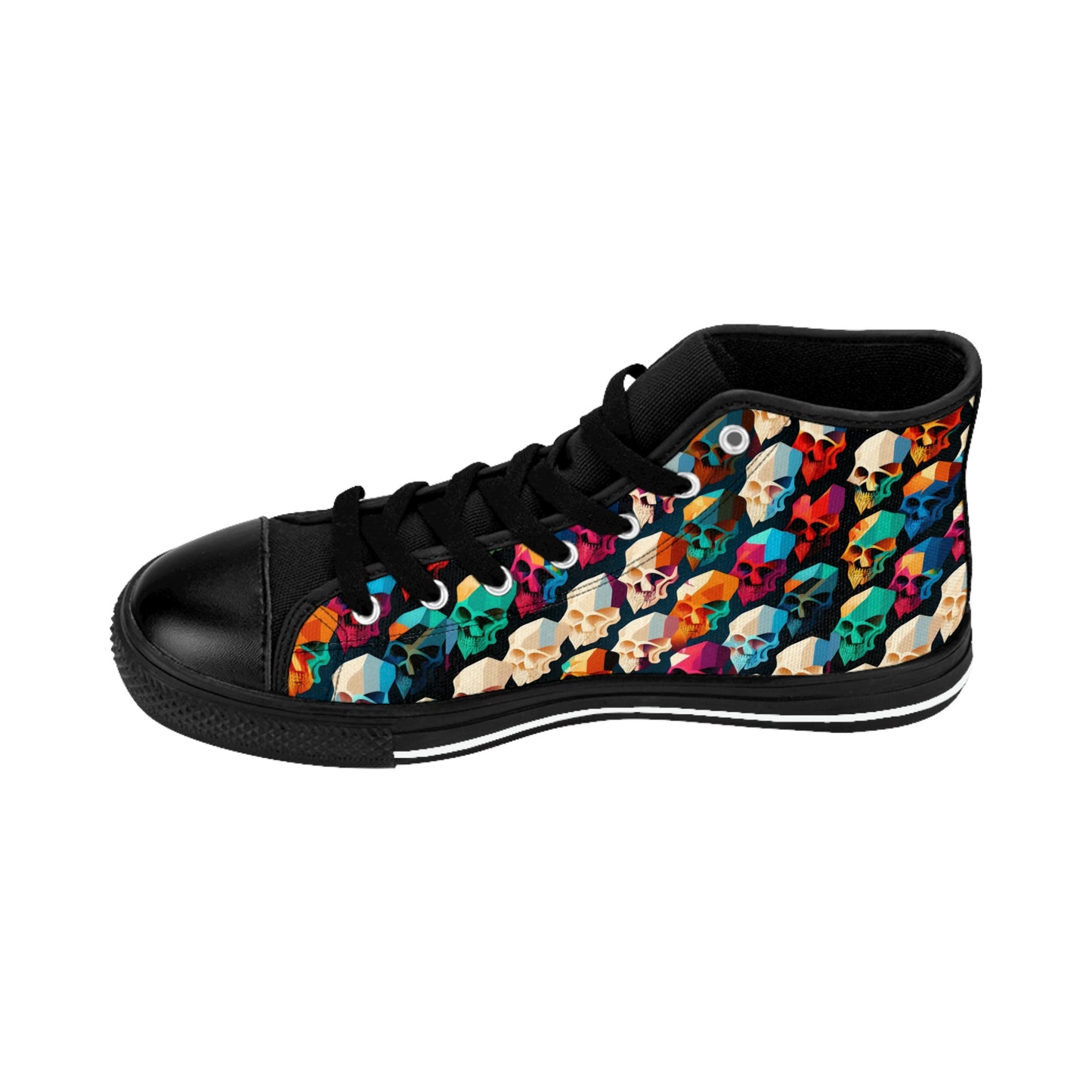 Colorful Skulls Pattern - Men's High-Top Sneakers