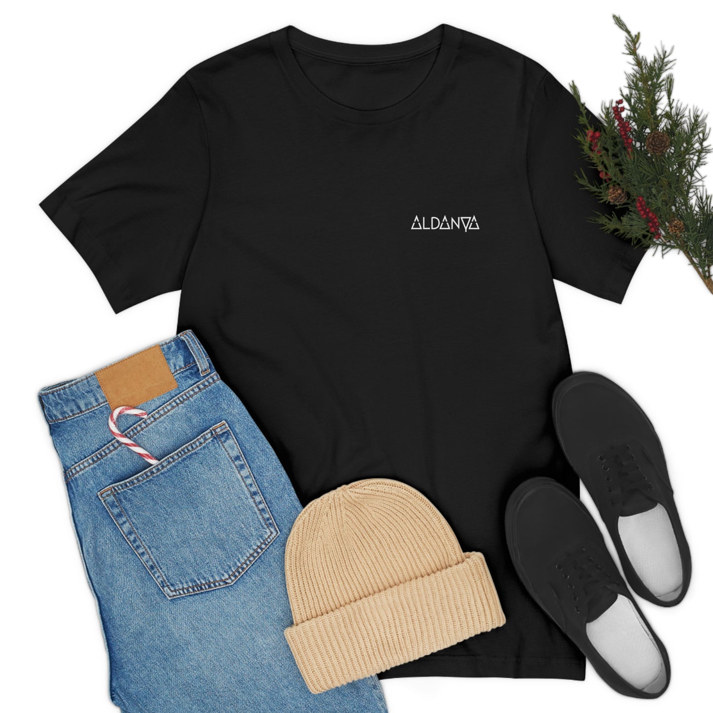 ALDANYA - Elevate your spirit / Listen to Techno | Unisex T-Shirt - Back Print