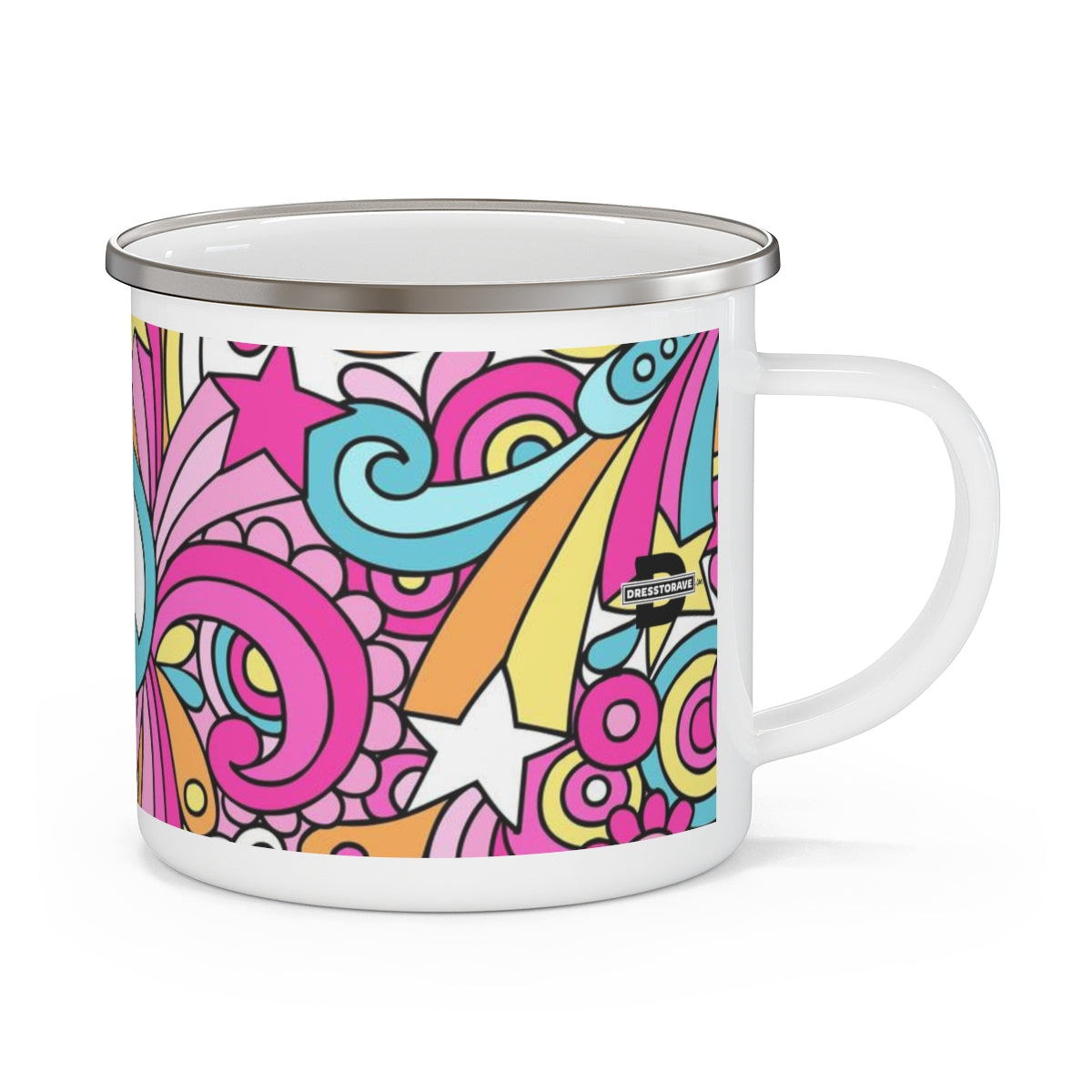 Flower Power | Enamel Reusable Camping Mug Festival - Dresstorave